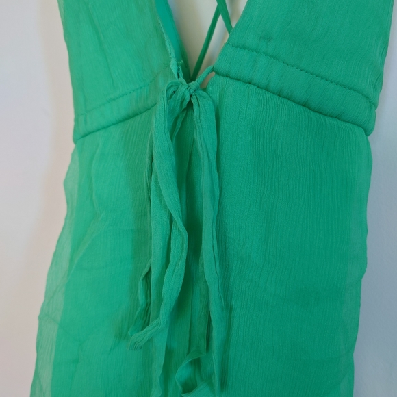 Vintage Y2K J Crew 100% Silk Tank Top Bright Green Colorful Camisole Size Small - Picture 6 of 14